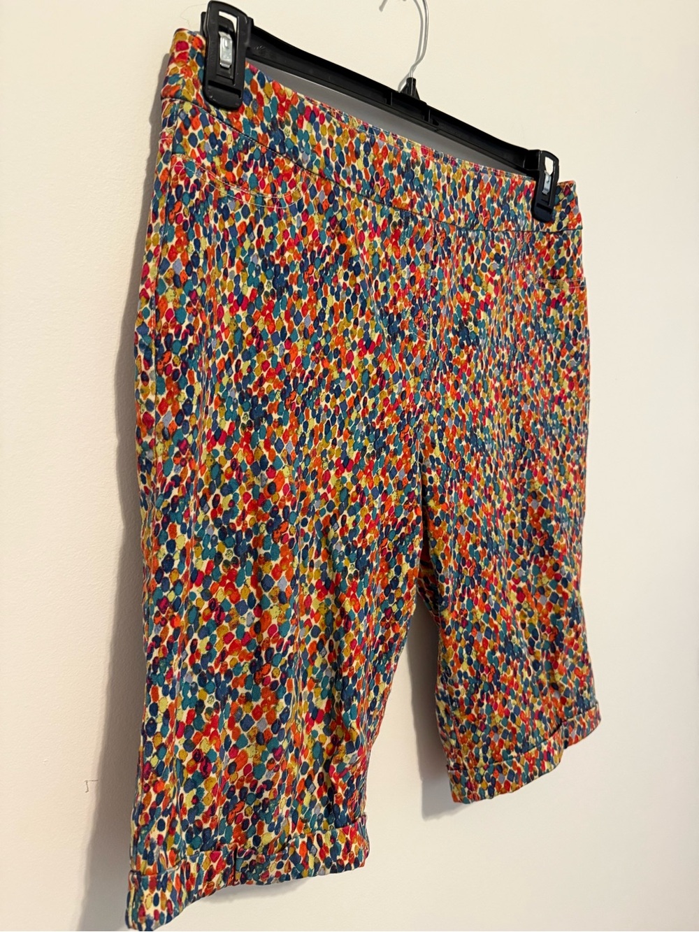Soft Surroundings Bermuda Shorts  Colorful Print Stretch Pull-On Casual medium